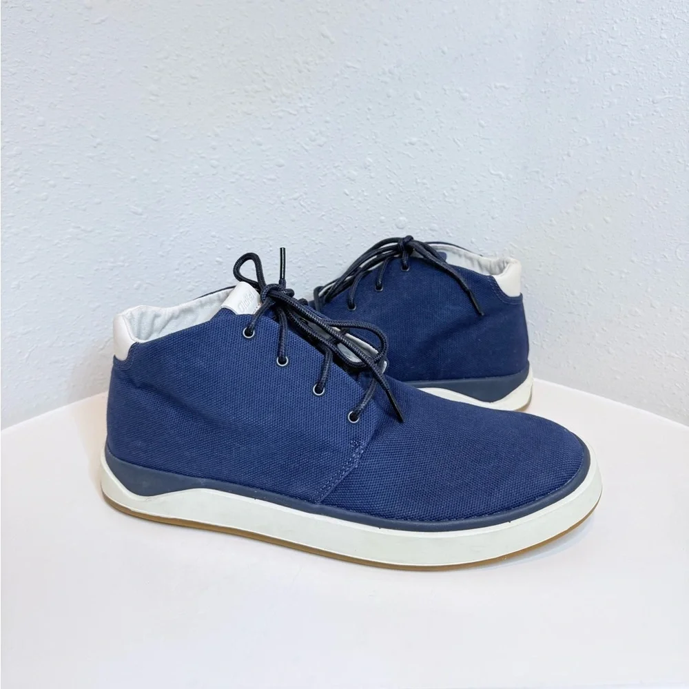 OluKai Papaku Men’s Navy Blue Canvas Chukka Boots Size 10.5 NEW